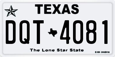 TX license plate DQT4081