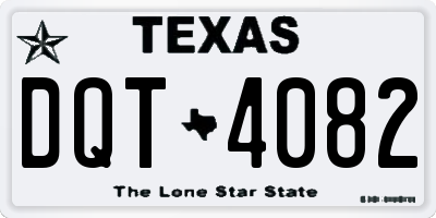 TX license plate DQT4082