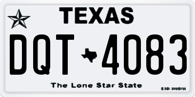 TX license plate DQT4083