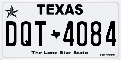 TX license plate DQT4084