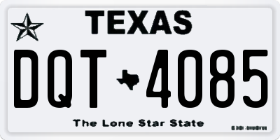 TX license plate DQT4085