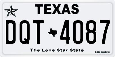 TX license plate DQT4087
