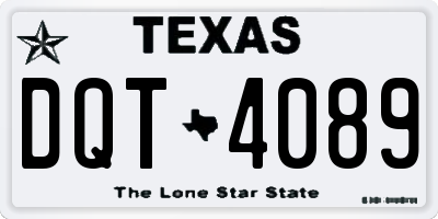 TX license plate DQT4089