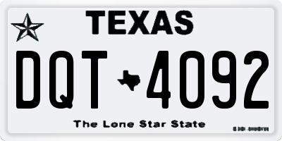 TX license plate DQT4092