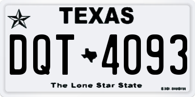 TX license plate DQT4093