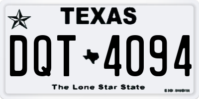 TX license plate DQT4094