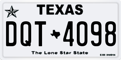 TX license plate DQT4098