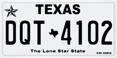 TX license plate DQT4102