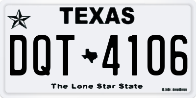 TX license plate DQT4106