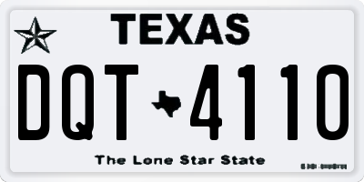 TX license plate DQT4110