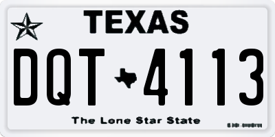 TX license plate DQT4113