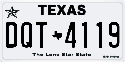 TX license plate DQT4119