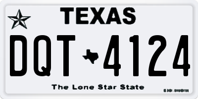 TX license plate DQT4124