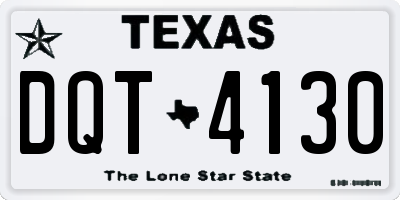 TX license plate DQT4130
