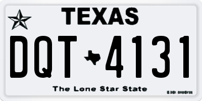 TX license plate DQT4131