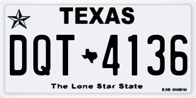 TX license plate DQT4136
