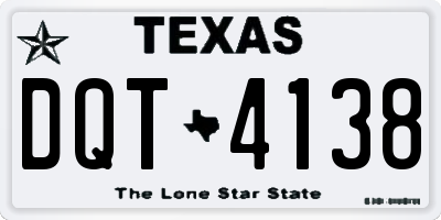TX license plate DQT4138