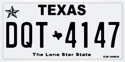 TX license plate DQT4147