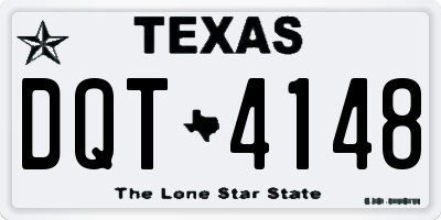 TX license plate DQT4148