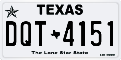 TX license plate DQT4151