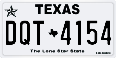 TX license plate DQT4154