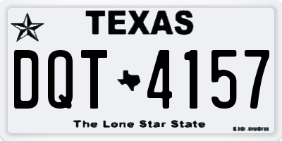 TX license plate DQT4157