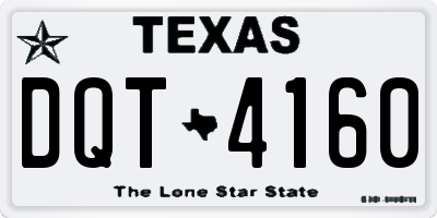 TX license plate DQT4160
