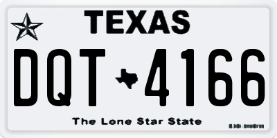 TX license plate DQT4166