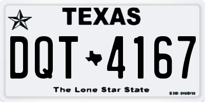 TX license plate DQT4167