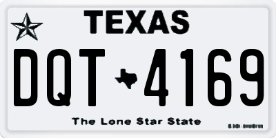 TX license plate DQT4169