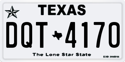 TX license plate DQT4170