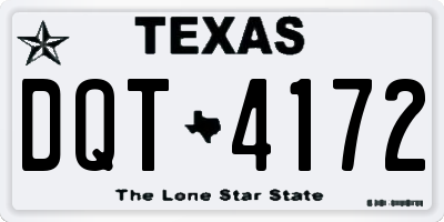 TX license plate DQT4172