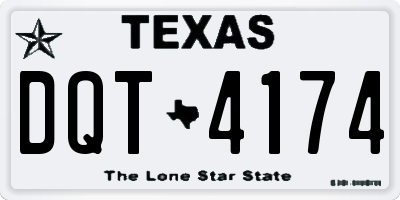 TX license plate DQT4174