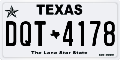 TX license plate DQT4178