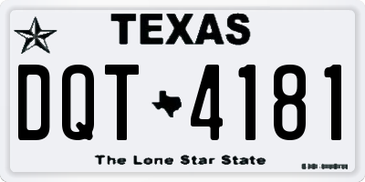 TX license plate DQT4181