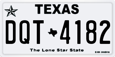 TX license plate DQT4182