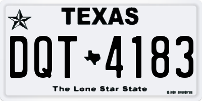TX license plate DQT4183