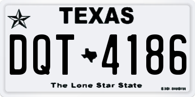 TX license plate DQT4186