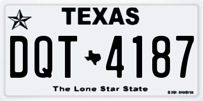 TX license plate DQT4187