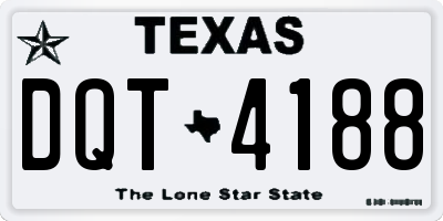 TX license plate DQT4188