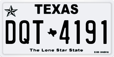 TX license plate DQT4191