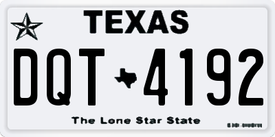 TX license plate DQT4192