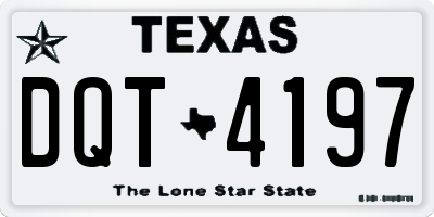 TX license plate DQT4197