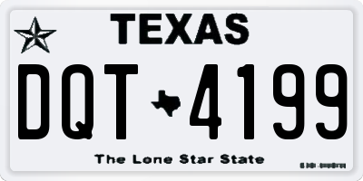 TX license plate DQT4199