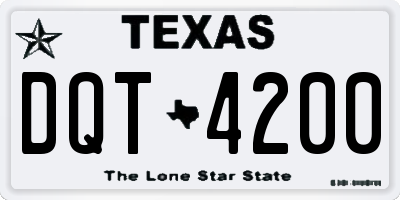 TX license plate DQT4200