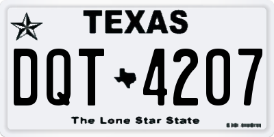 TX license plate DQT4207