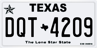 TX license plate DQT4209