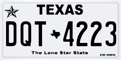 TX license plate DQT4223