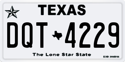 TX license plate DQT4229