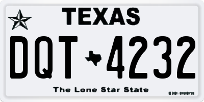 TX license plate DQT4232